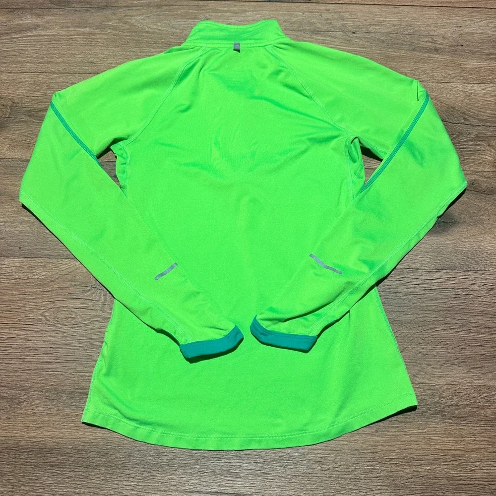Nike Neon Green Dri-FIT Element Half-Zip Running Pullover Women XS